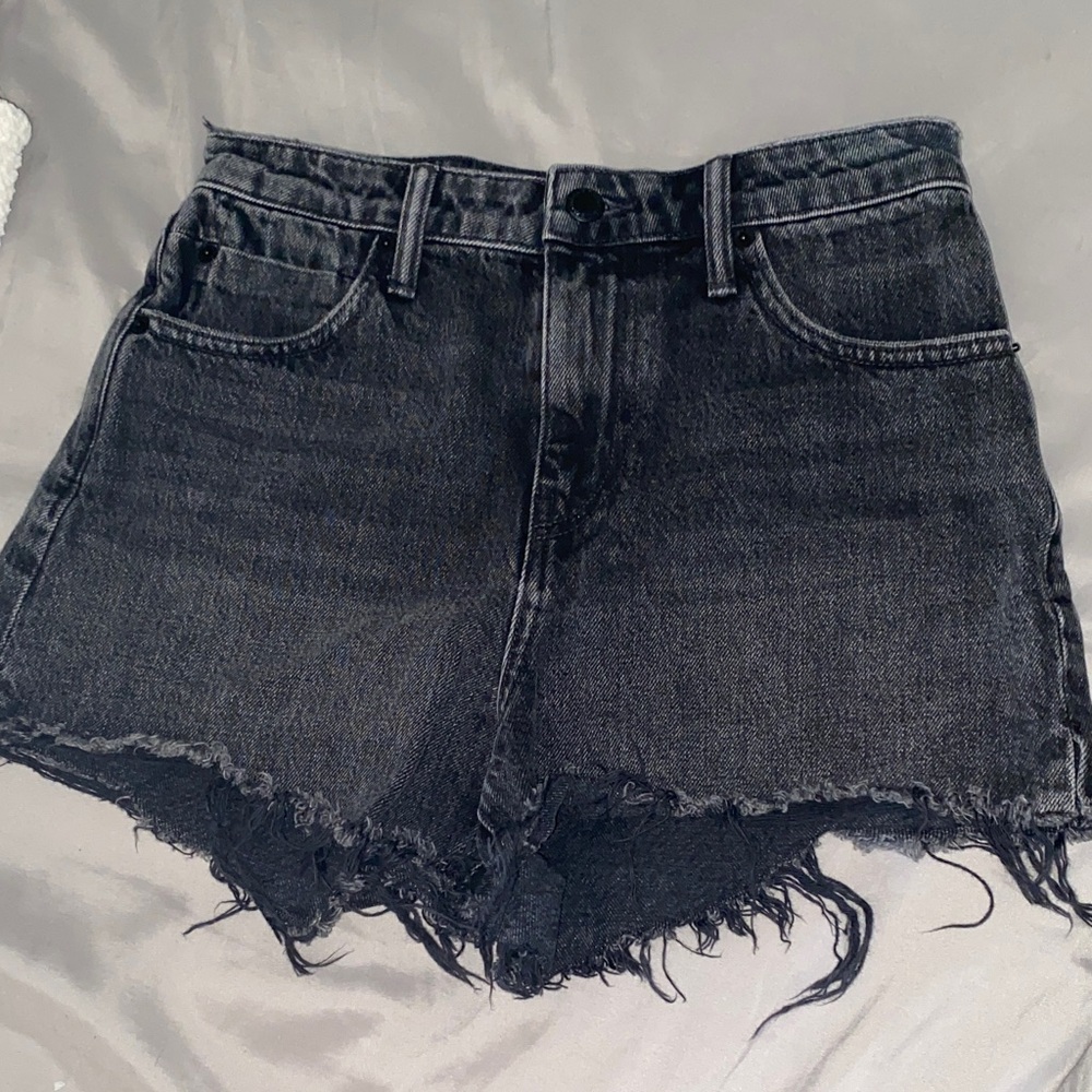 Alexander Wang Distressed Black Jean Shorts